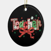 Coquette Leraar Kerst Crayon Vrolijk Kerstfeest Keramisch Ornament (Links)
