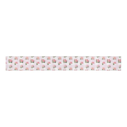 Coquette Licht Roze Gingham en Rozen Grosgrain Lint (Voorkant)