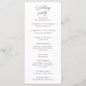 Coquette Lila Bows Wedding Ceremony Programma (Achterkant)