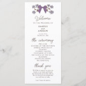 Coquette Lila Bows Wedding Ceremony Programma (Voorkant)