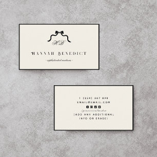 Coquette Lint Monogram Luxe Ivoor Chic Visitekaartje