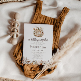 Coquette Little Pumpkin Floral Baby shower Kaart
