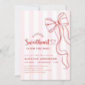 Coquette Little Sweetheart Baby Shower Invitation (Devant)