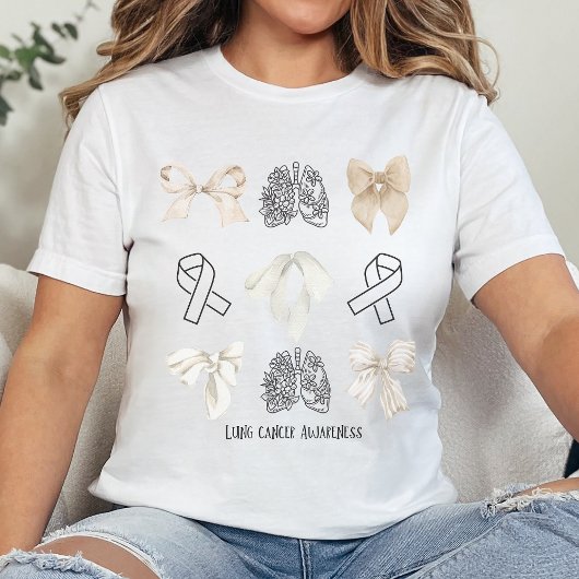 Coquette Lung Awareness Tshirt, Minimalistische Lu Tri-Blend Shirt