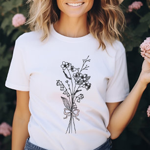 Coquette Maand Geboorte Bloem T-shirt
