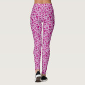 Coquette Magenta Bows Hand getrokken patroon Leggings (Achterkant)