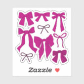 Coquette Magenta Bows Romantisch Sticker (Vel)