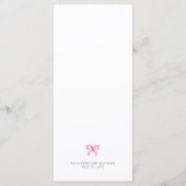 Coquette Mariage Menu Élégant Simple (Dos)