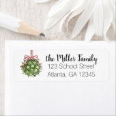 Coquette Mistletoe Aquarelle Étiquettes de adresse (En situation)