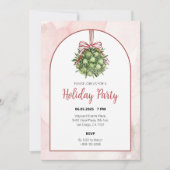 Coquette Mistletoe Aquarelle Noël Invitation (Devant)