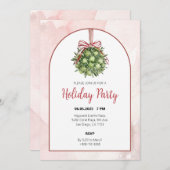 Coquette Mistletoe Aquarelle Noël Invitation (Devant / Derrière)