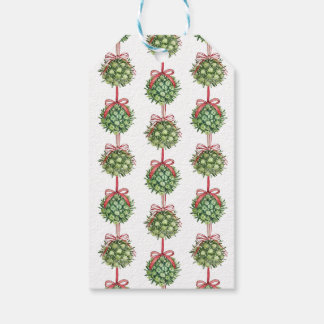 Coquette Mistletoe Waterverf Gift Wrap Cadeaulabel