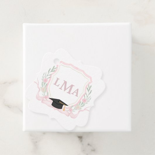 Coquette monogram Afstuderen Bedankjes Labels (In situ)