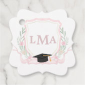 Coquette monogram Afstuderen Bedankjes Labels (Voorkant)