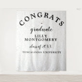 Coquette Monogram Afstuderen Foto Achtergrond Wandkleed (Voorkant)