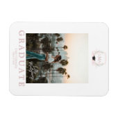 Coquette Monogram Foto Afstuderen Aankondiging Magneet (Horizontaal)