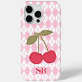 Coquette Monogram Pink Jacquard Pink Cherry Case-Mate iPhone Case (Achterkant)