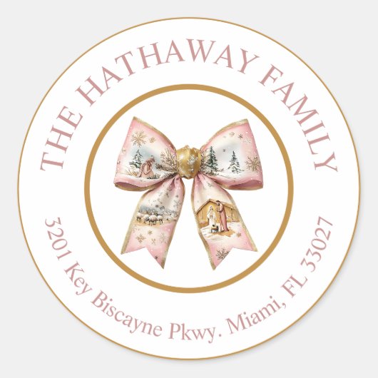 Coquette Noël Nativité Jésus Étiquette de adresse (Devant)