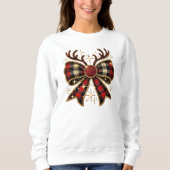 Coquette Noël Reindeer Bow Sweatshirt (Devant)