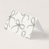 Coquette Noire Bow Beige Carte Place Décor Table (Back)