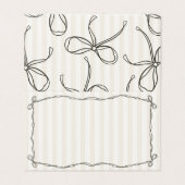 Coquette Noire Bow Beige Carte Place Décor Table (Outside Unfolded)