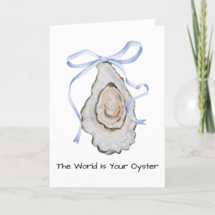 Coquette Oyster Waterverf Bedankkaart