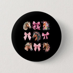 Coquette Paardrijden Wildflowers Paard Ronde Button 5,7 Cm
