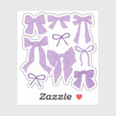 Coquette Paarse Bogen Romantisch Sticker (Vel)