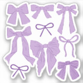 Coquette Paarse Bogen Romantisch Sticker (Voorkant)