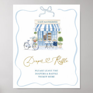 Coquette Parijse cafe Franse Luier Raffle Poster