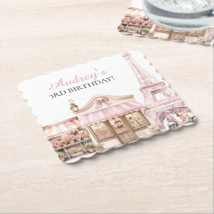 Coquette Paris Franse Parijse Cafe Verjaardag Kartonnen Onderzetters