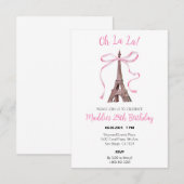 Coquette Paris Verjaardag Uitnodigt Bedankkaart (Voorkant / Achterkant)