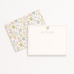 Coquette Pastel Circus Ballon Kinderkamer Notitiek Kaart
