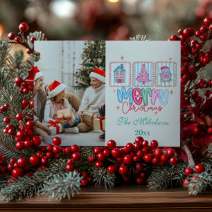 Coquette Pastel Kerstmis Feestdagenkaart