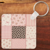 Coquette Patchwork Bloemige Luipaard Sleutelhanger (Achterkant)