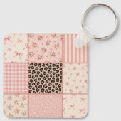 Coquette Patchwork Bloemige Luipaard Sleutelhanger (Achterkant)