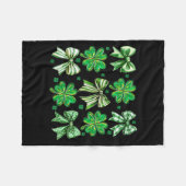Coquette Patrick's Day Bow,shamrock Lucky Bow Funn Fleece Deken (Voorkant (Horizontaal))