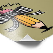 Coquette Pencil Bow Kleuterschool Foto Afdruk (Hoek)