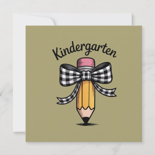Coquette Pencil Bow Kleuterschool Kaart (Voorkant)