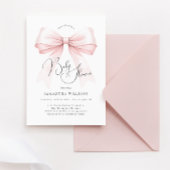 Coquette Pink Bow Baby Shower Invitation