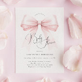 Coquette Pink Bow Baby Shower Invitation