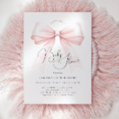 Coquette Pink Bow Baby Shower Invitation