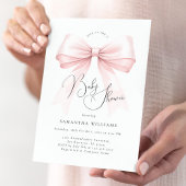 Coquette Pink Bow Baby Shower Invitation