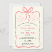 Coquette Pink Bow Bachelorette Party Invitation (Devant)
