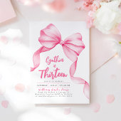 Coquette Pink Bow Birthday Kaart