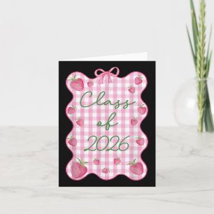 Coquette Pink Bow Gingham Strawberry CL van 2026 g Kaart