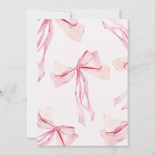 Coquette PINK BOW Invitation 13e anniversaire (Dos)