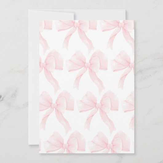 Coquette PINK BOW Invitation d'anniversaire (Dos)
