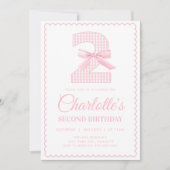 Coquette PINK BOW Invitation du 2e anniversaire (Devant)