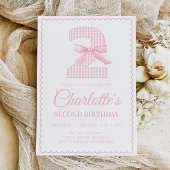 Coquette PINK BOW Invitation du 2e anniversaire